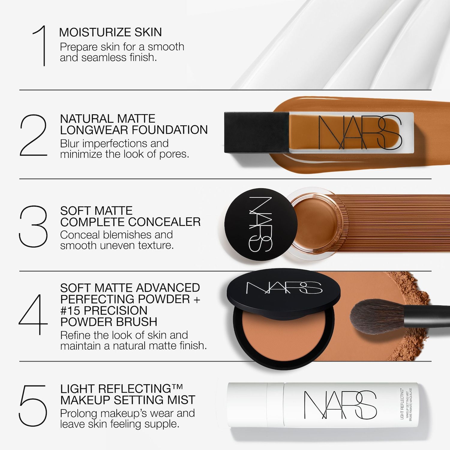 Natural Matte Longwear Foundation - NARS / Base líquida de cobertura ligera acabado mate foto 10