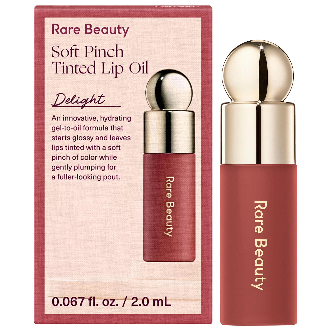 Mini Soft Pinch Tinted Lip Oil - Rare Beauty / Mini tinta de labios de larga duración