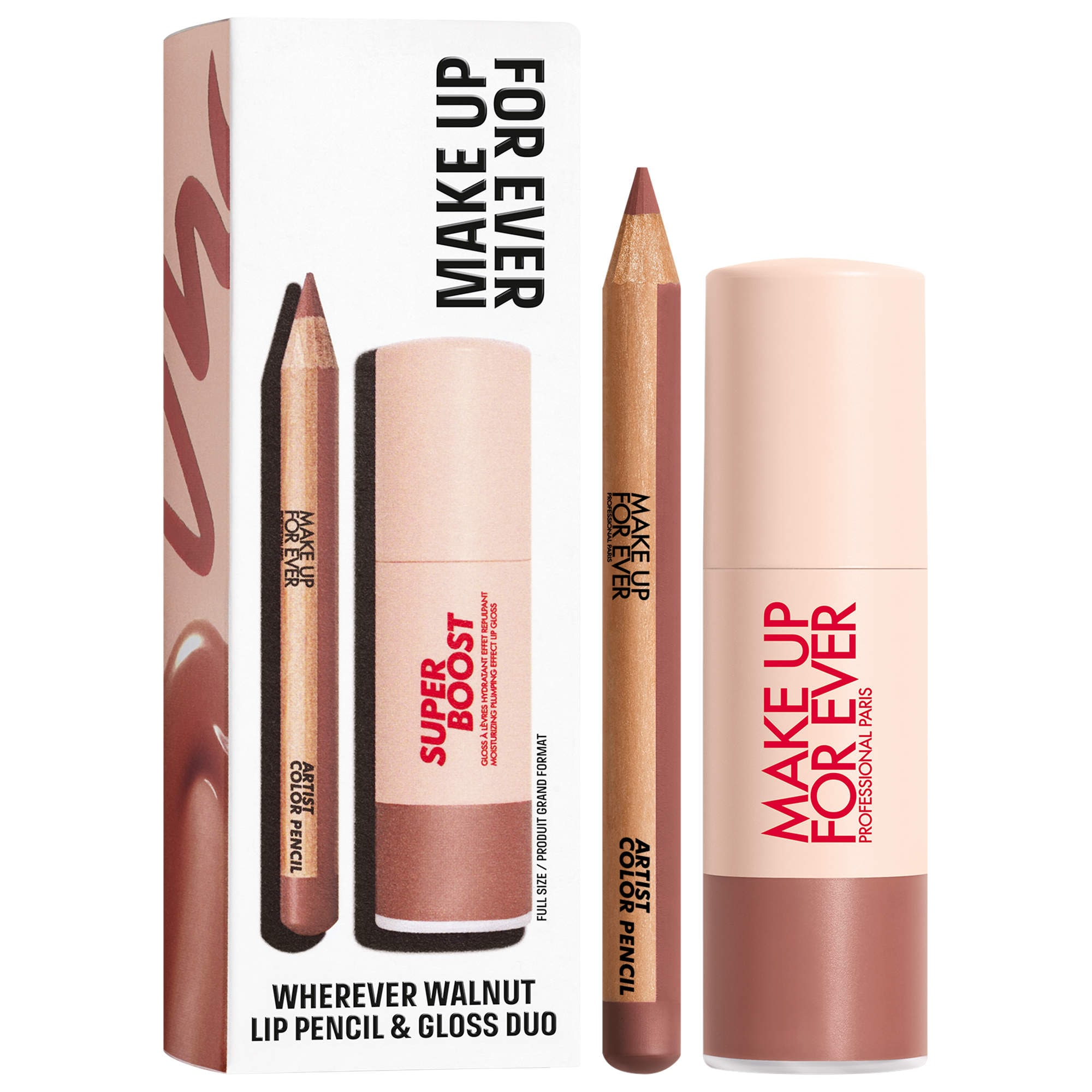 MAKE up for EVER Super Boost Brown Lip Gloss & Lip Pencil Duo Full Size